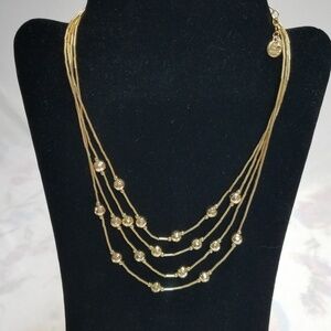Dana Buchman NWT Tri-Strand Gold Tone Necklace